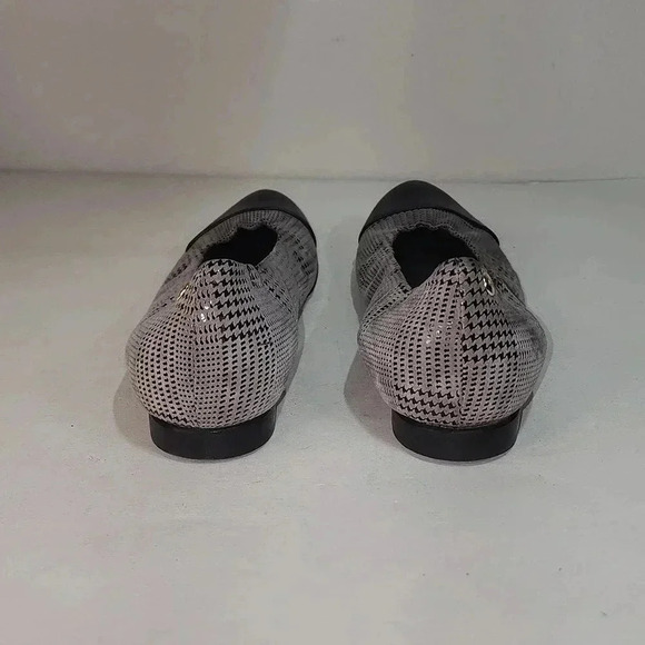 AGL ATTILIO GUISTI LEOMBRUNI 35.5 USED PLAID LEATHER/CAP TOE BALLET FLATS - Picture 4 of 6